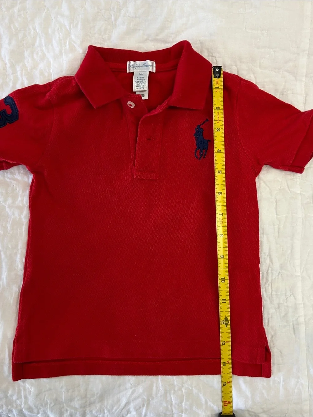 Ralph Lauren toddler polo shirt in red, size: 24M